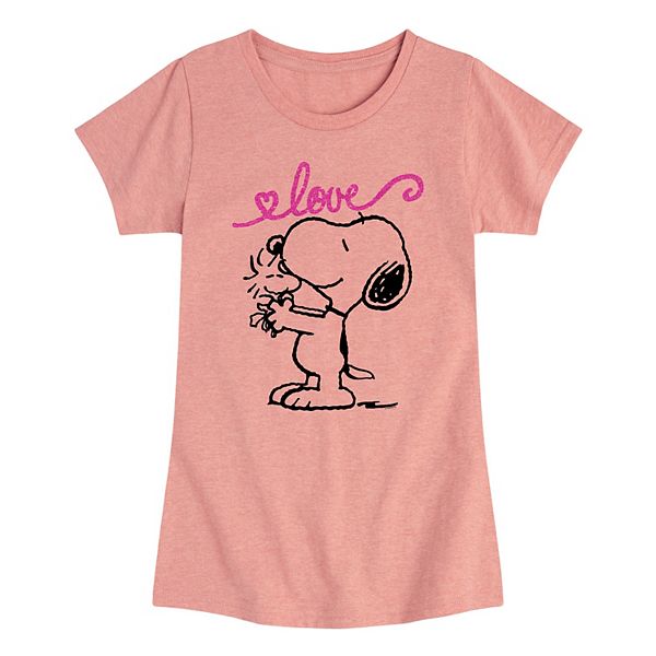 

Футболка с принтом Peanuts Snoopy Love для девочек 7-16 Licensed Character, Desert Pink