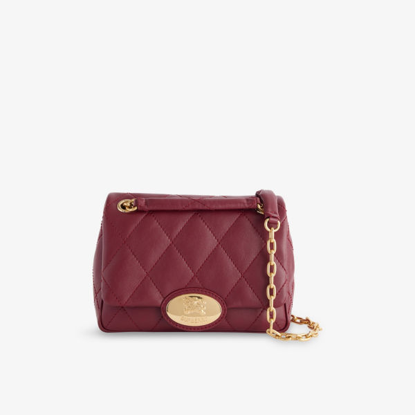 

Маленькая стеганая кожаная сумка через плечо Small strand Burberry, цвет punnet