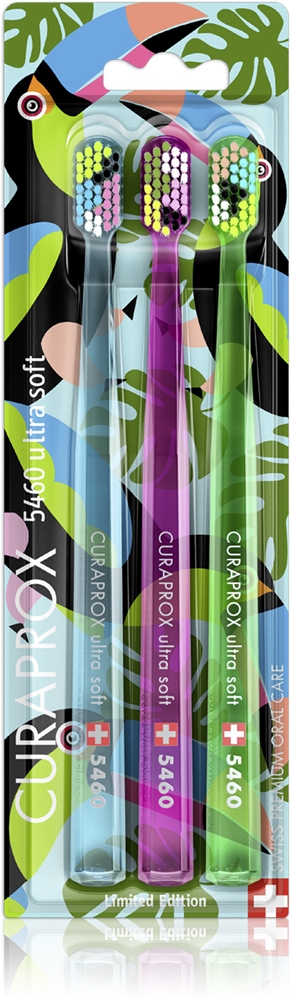 

Зубные щетки Toucan лимитированной серии 5460 ультрамягкие Curaprox, 3 шт