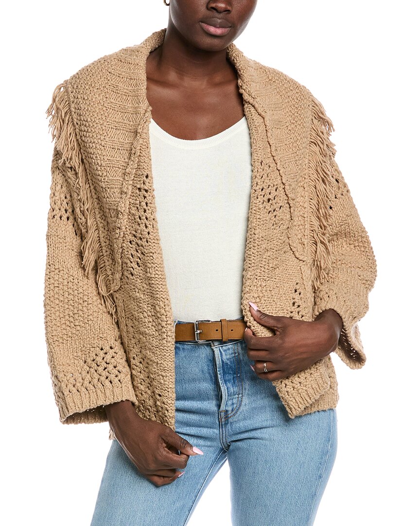 

Хлопковая куртка с бахромой и воротником-шалью от Autumn Cashmere, коричневый