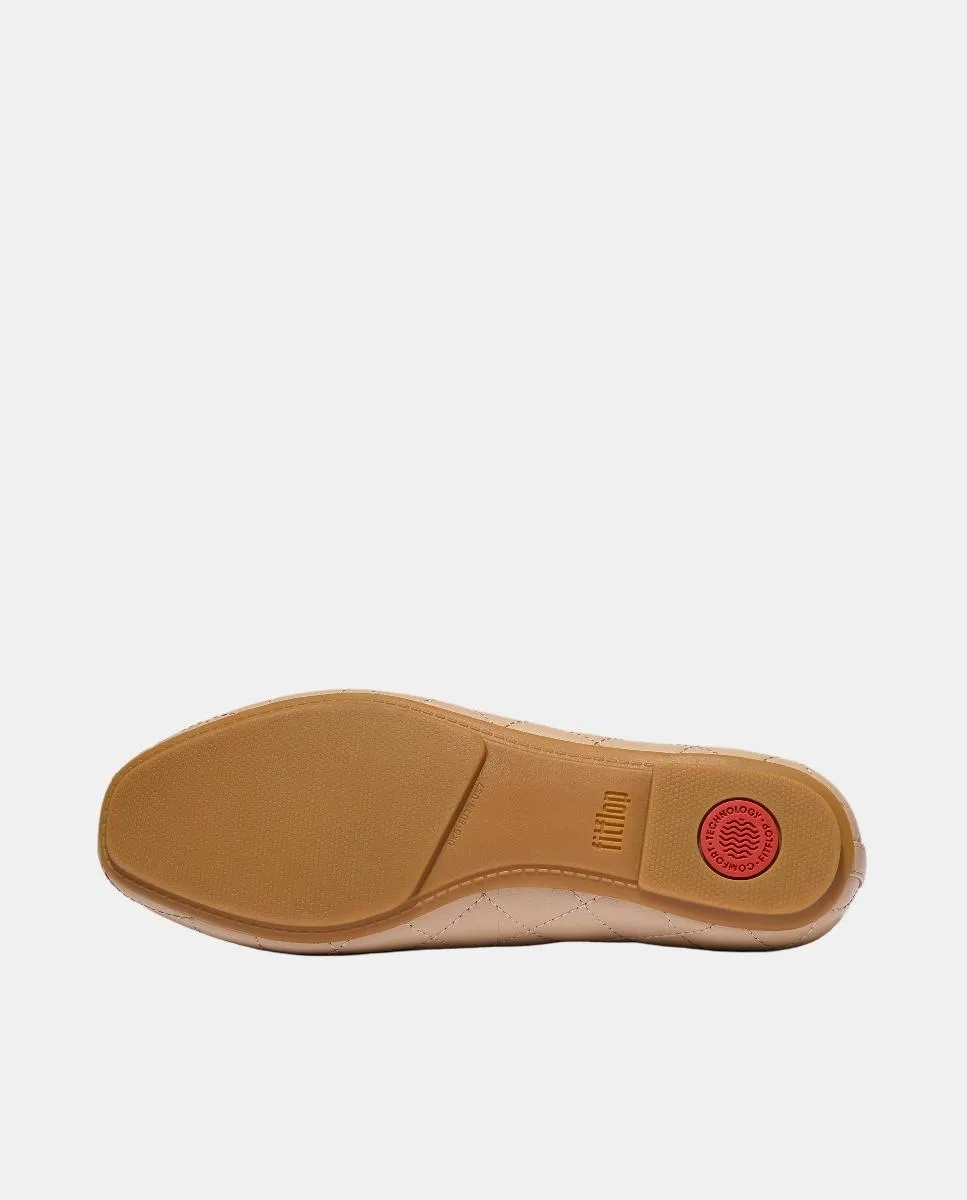 Кожаные балетки Delicato Bow Quilted Fitflop FitFlop, мягкий коричневый — фото 3