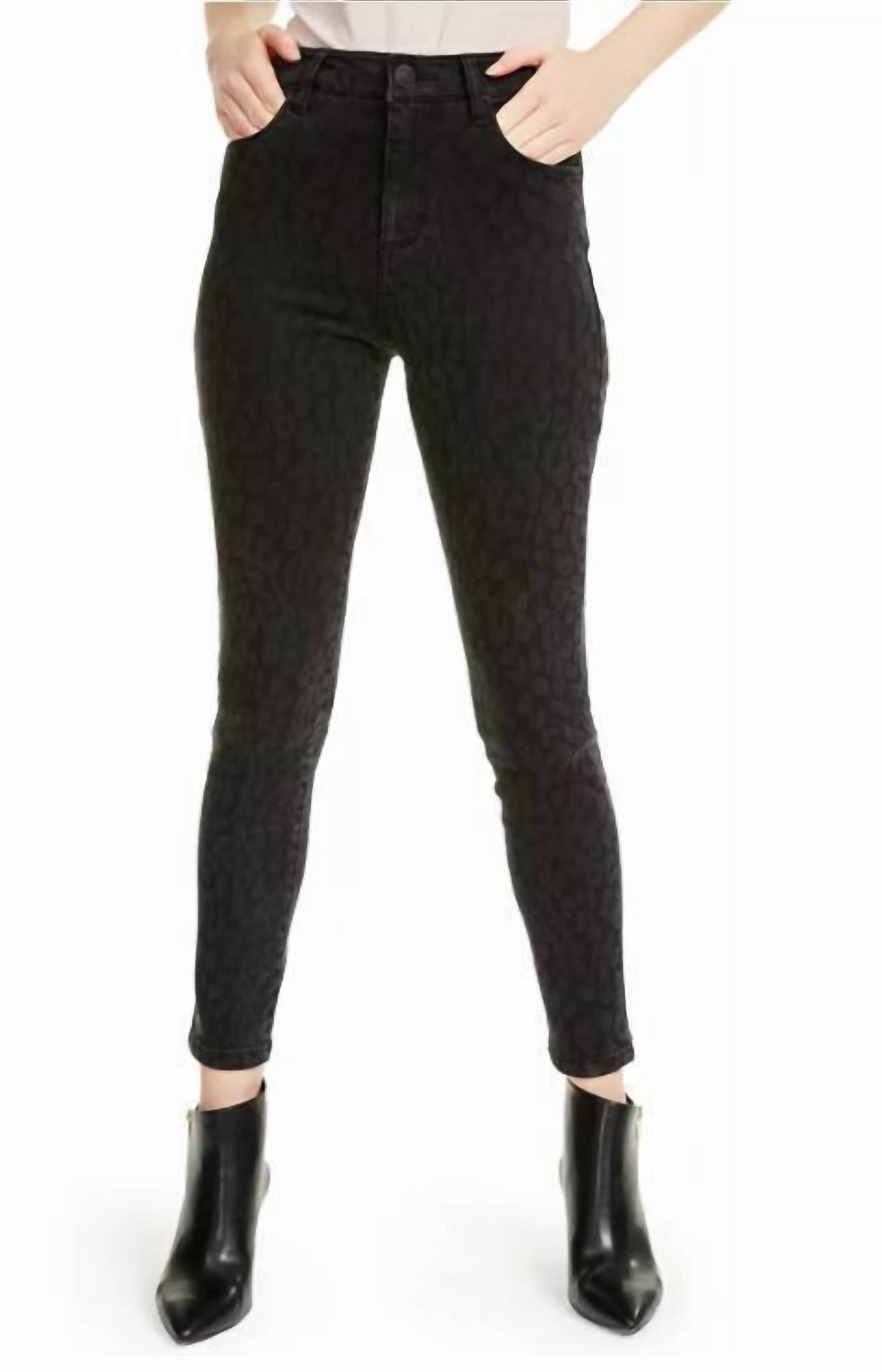

Джинсы-скинни Ashley Leopard High-Rise Ankle Skinny черного цвета STS Blue