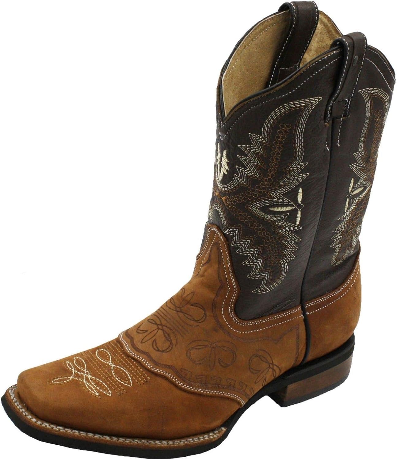 

Мужские ковбойские сапоги из натуральной телячьей кожи с лазерной печатью в западном стиле Dona Michi, Tan