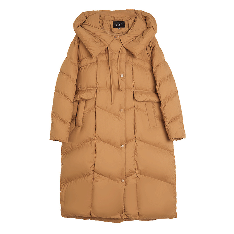 

Пуховик женский с капюшоном Moderate Down Coat ELLE, темно-хаки