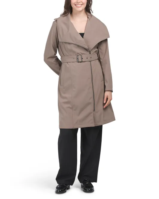 

Пальто с запахом и воротником-конвертом на поясе Bcbgmaxazria, цвет Biscotti