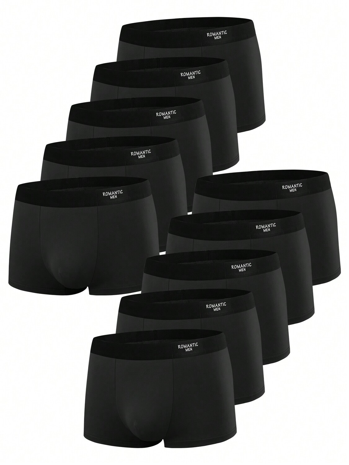

Мужские классические простые боксеры (набор из 10 шт.), черный