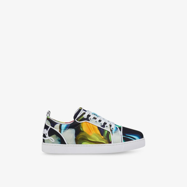 Кроссовки Christian Louboutin Fun Louis Junior на низкой подошве из креп-сатина, мультиколор