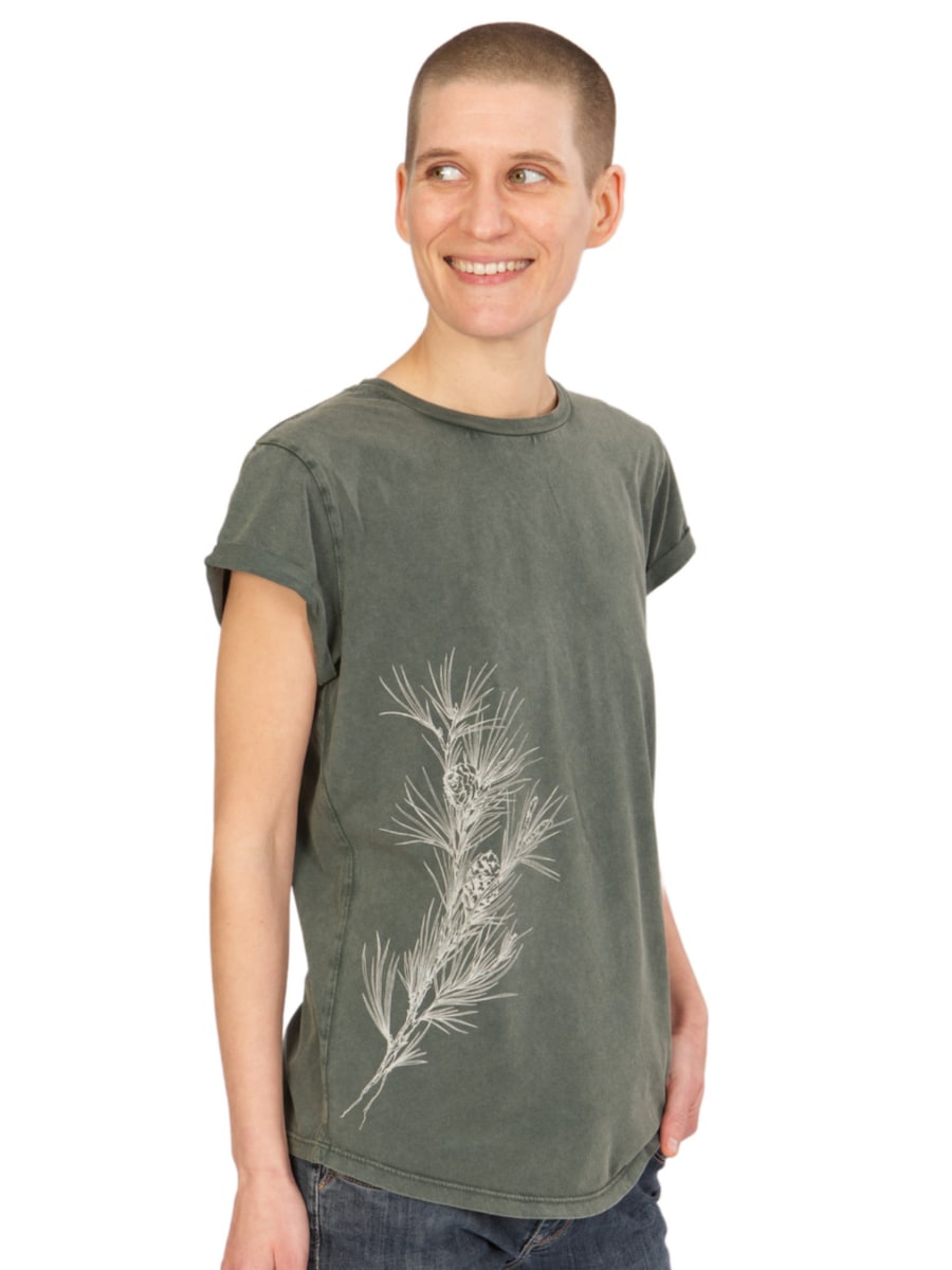

Рубашка Life-Tree Organic Fairwear Women Washed зеленый Pine Branch, зеленый
