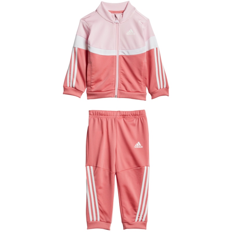 Повседневная спортивная одежда Misty Rose Red/Translucent Pink/White для младенцев и малышей Adidas — фото 2
