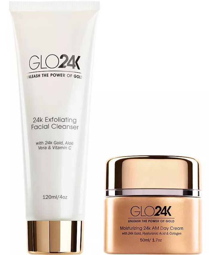 

Отшелушивающее очищающее средство для лица и дневной крем Glo24K