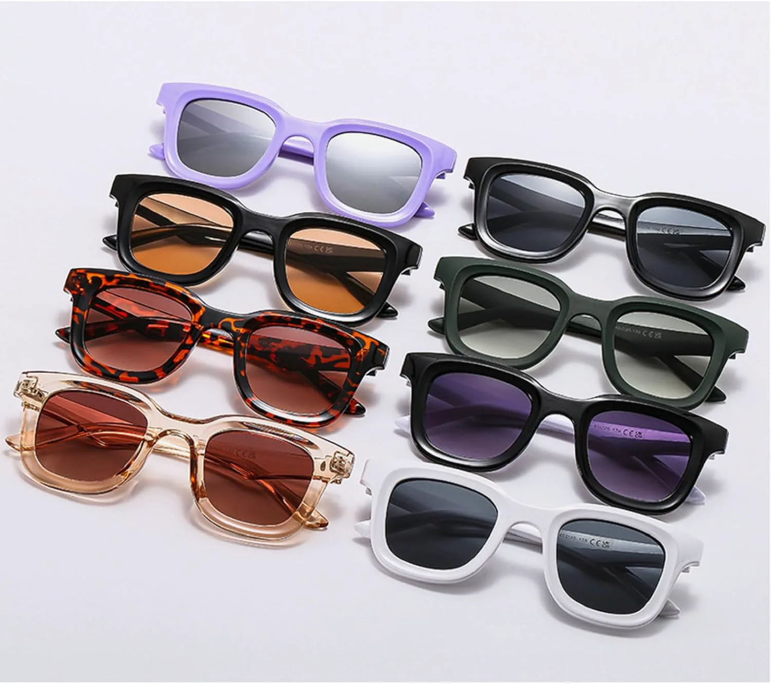 

Мужские солнцезащитные очки в стиле ретро, ​​квадратные, модные, прозрачные, с защитой от УФ-излучения UV400; женские солнцезащитные очки в стиле панк Melrose, Tea