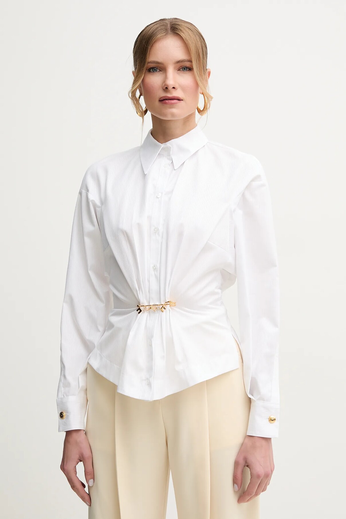 

Рубашка из хлопка Elisabetta Franchi, белый