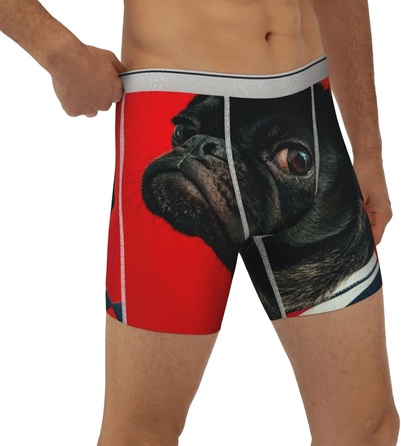 Боксеры, дышащие, Pug Dog, светло-серый — фото 4