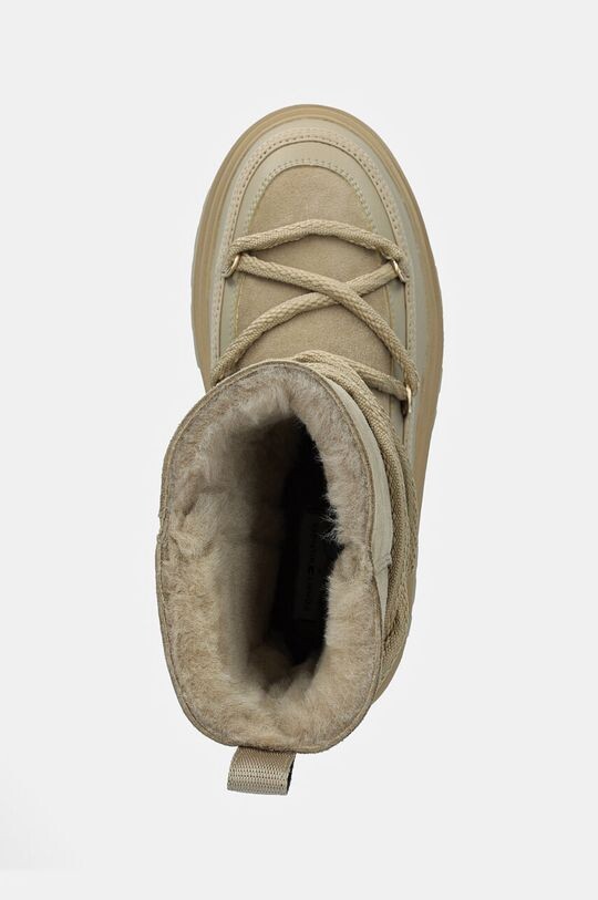 Зимние ботинки Snowboot из натуральной овчины на шнуровке Tommy Hilfiger, бежевый — фото 4