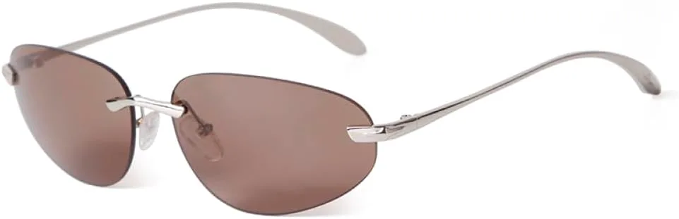 

Модные овальные солнцезащитные очки с зеркальными линзами из серебристого металла для женщин и мужчин. Стильные солнцезащитные очки без оправы для женщин MTZJH