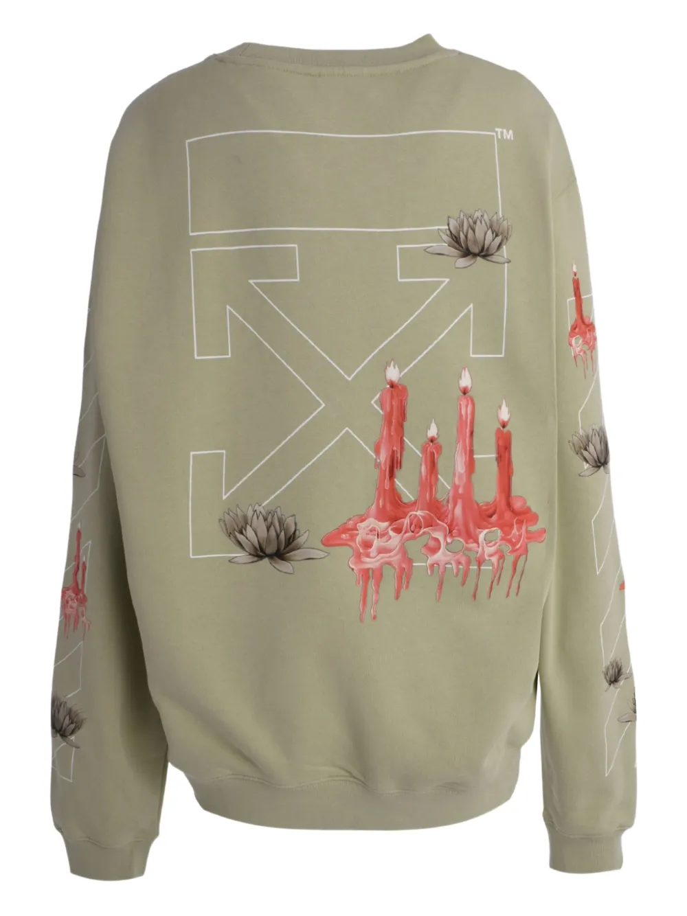 Толстовка Candles Arrow с круглым вырезом Off-White, зеленый — фото 2