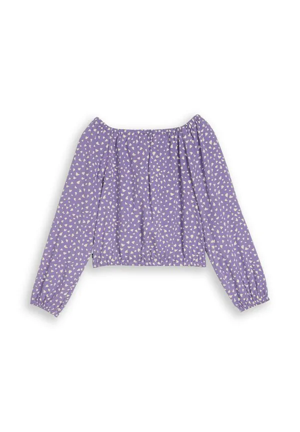 Укороченная блузка mit carmenausschnitt Tom Tailor, Purple Small Heart Print — фото 2