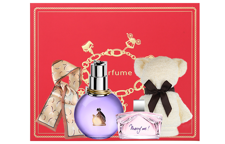 Набор духов Light Rhyme Eau De Parfum цветочно-фруктовый 30мл/50мл+4.5мл+полотенце мишка+шелковый платок+подарочная коробка+подарочный пакет Lanvin — фото 3