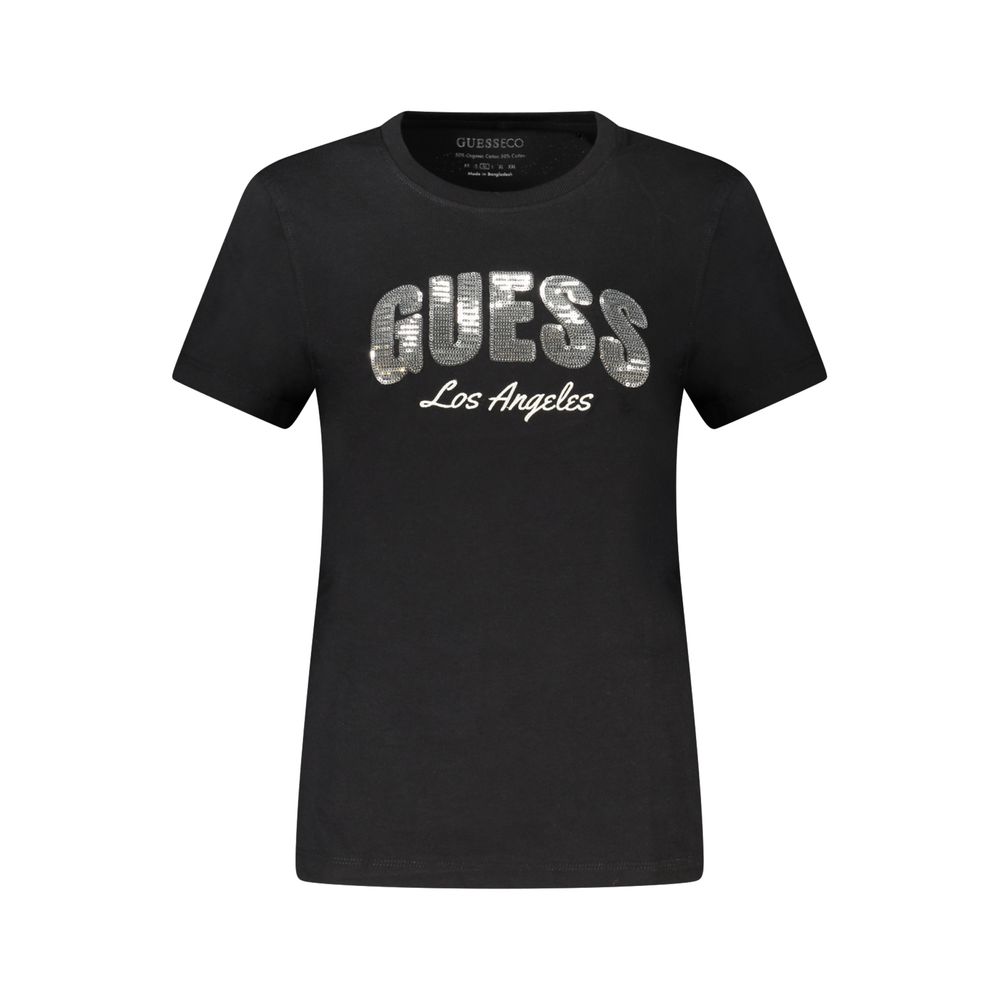 

Черные хлопковые топ и футболка Guess Shoes