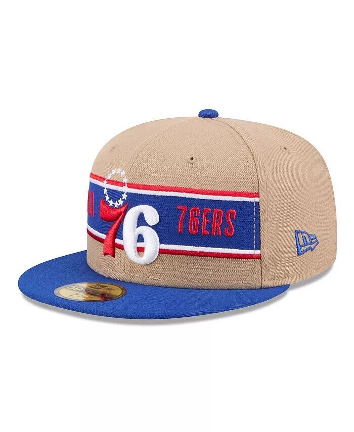 

Мужская коричневая/Royal Philadelphia 76ers 2024 NBA Draft 59FIFTY облегающая кепка New Era, мультиколор