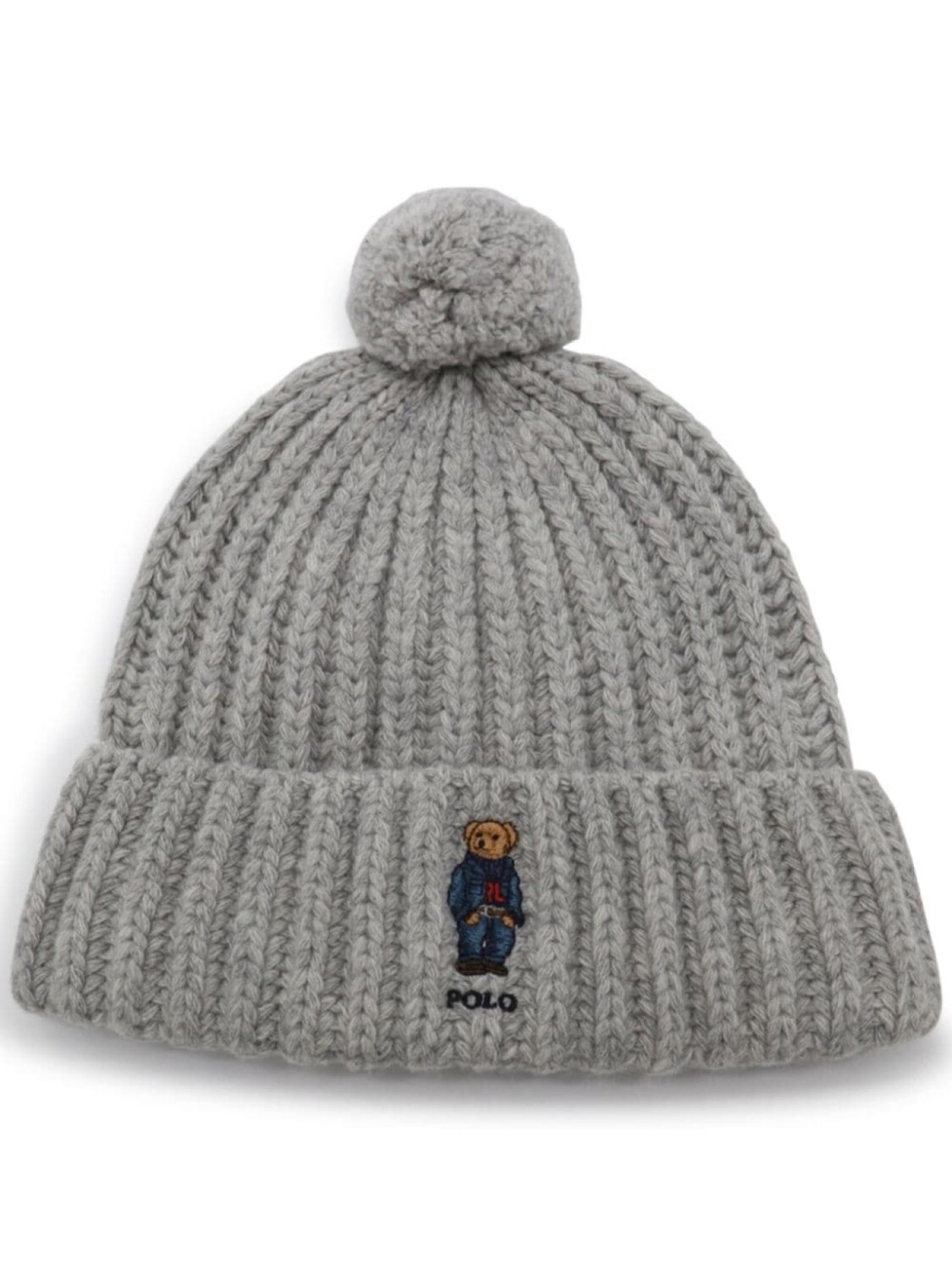 

Polo Ralph Lauren шапка бини с вышивкой Polo Bear, серый