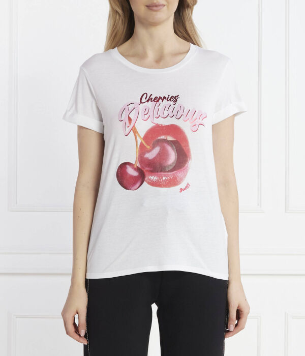 

Футболка Guess Jeans Relaxed Fit с изображением, белый