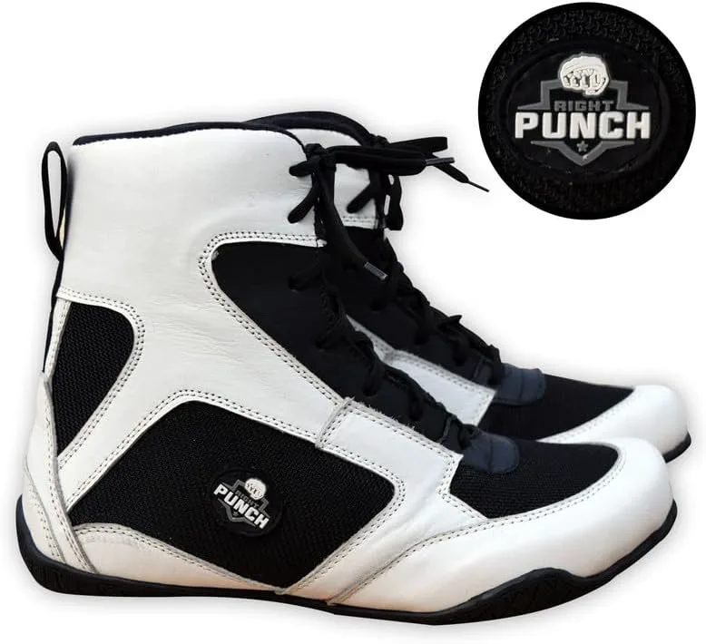 

Дышащие боксерские кроссовки Rightpunch для мужчин, женщин и молодежи | Легкие тренировочные боксерские кроссовки с резиновой подошвой, не скользящие Right Punch, белый