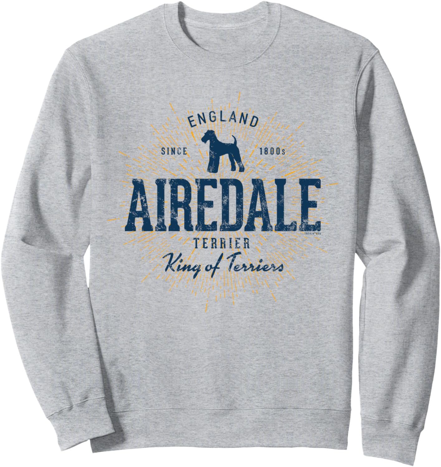 

Винтажная толстовка с изображением эрдельтерьера Airedale Terrier By Treaja, серый