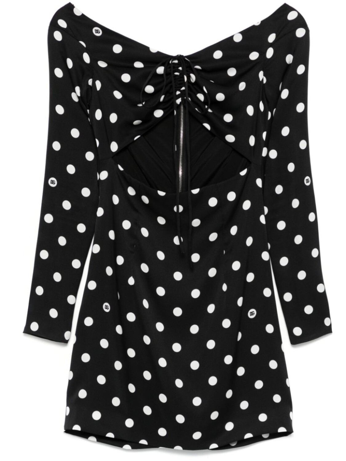 

Платье мини Dolce & Gabbana в горошек, черный