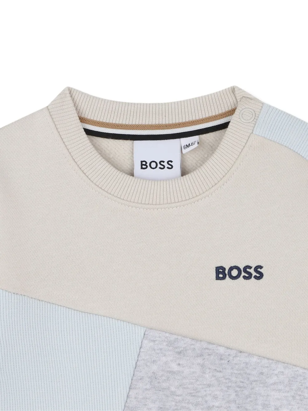 Толстовка в стиле колор-блок BOSS Kidswear, нейтральный — фото 3