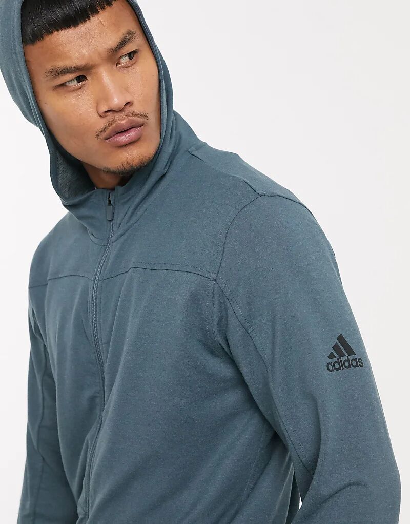 

Толстовка с капюшоном adidas Training на молнии синего цвета adidas performance