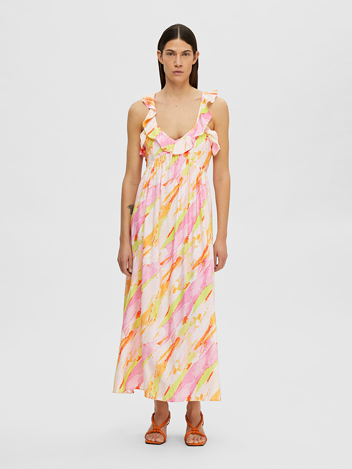 

Платье SELECTED FEMME, цвет Rosa/Gelb