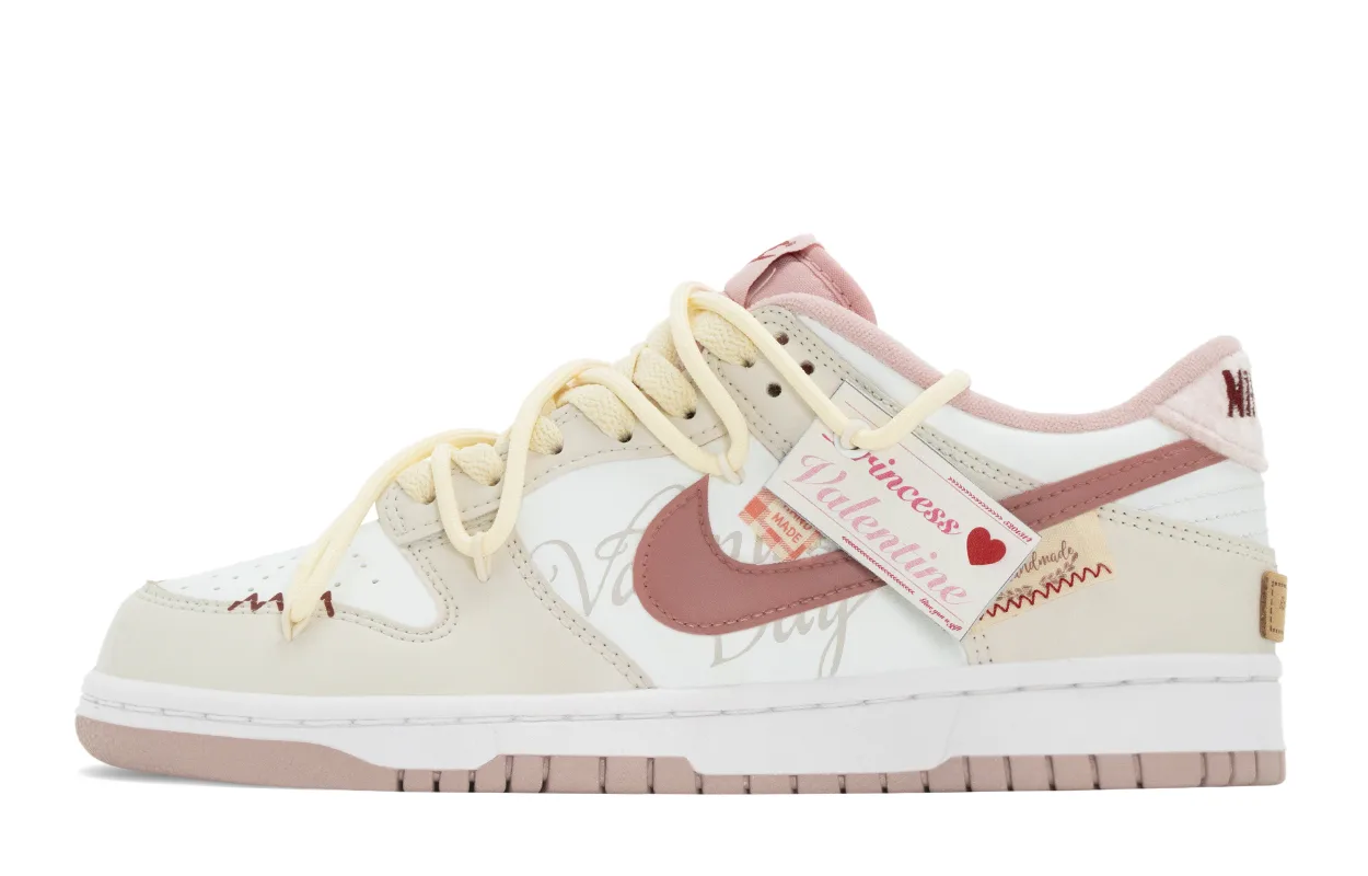 Nike Кроссовки для скейтбординга Dunk Cream Puff с защитой от истирания и скольжения, низкие, для детей, розово-белые, для подростков