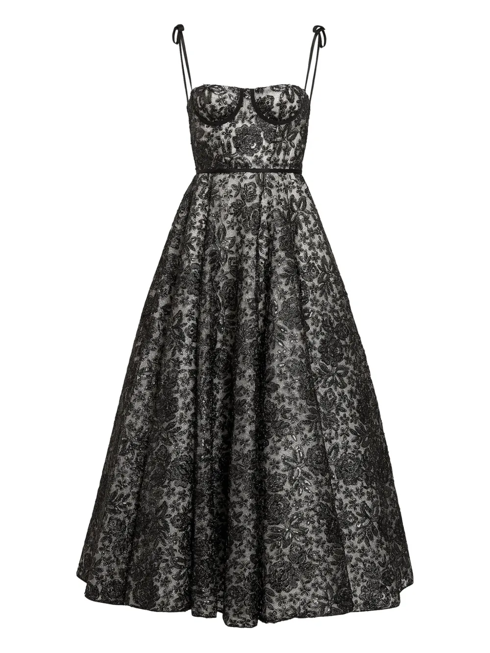 

Миди-платье-корсет с цветочной вышивкой Giambattista Valli, черный