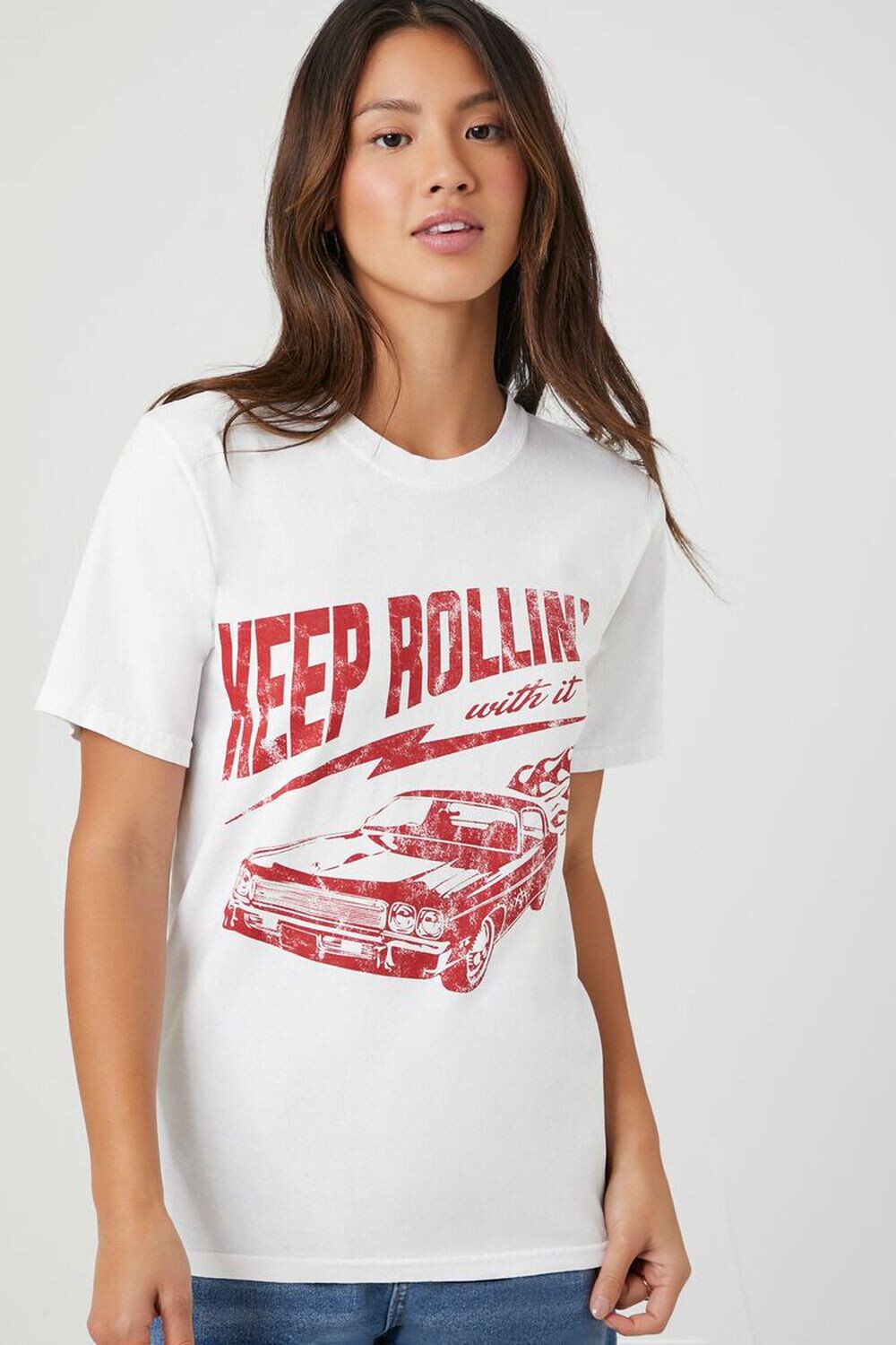 

Футболка Prince Peter Keep Rollin With It с графическим рисунком Forever 21, белый