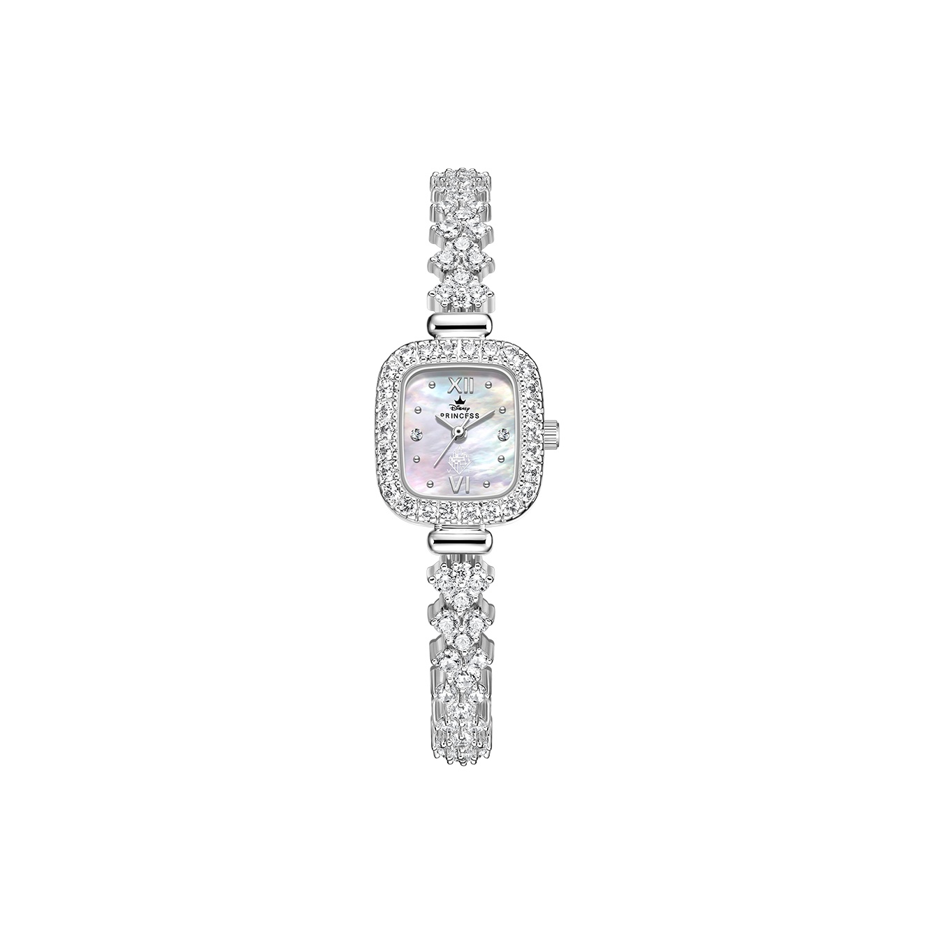 

Disney Часы Princess Quartz Movement Women's Watch Mother of Pearl Color Watch Dial, Iridescent White