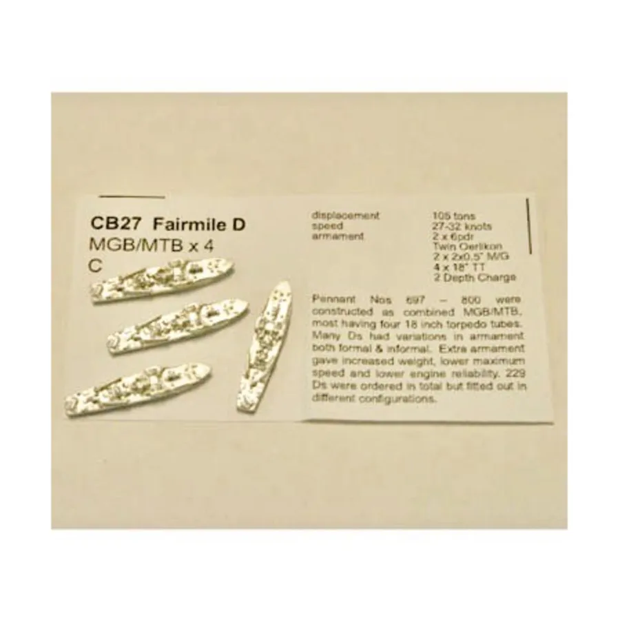 

Fairmaile D МГБ/МТБ, Figurehead Ships - WWII Coastal Forces - British (1:1250) (Noble Miniatures)
