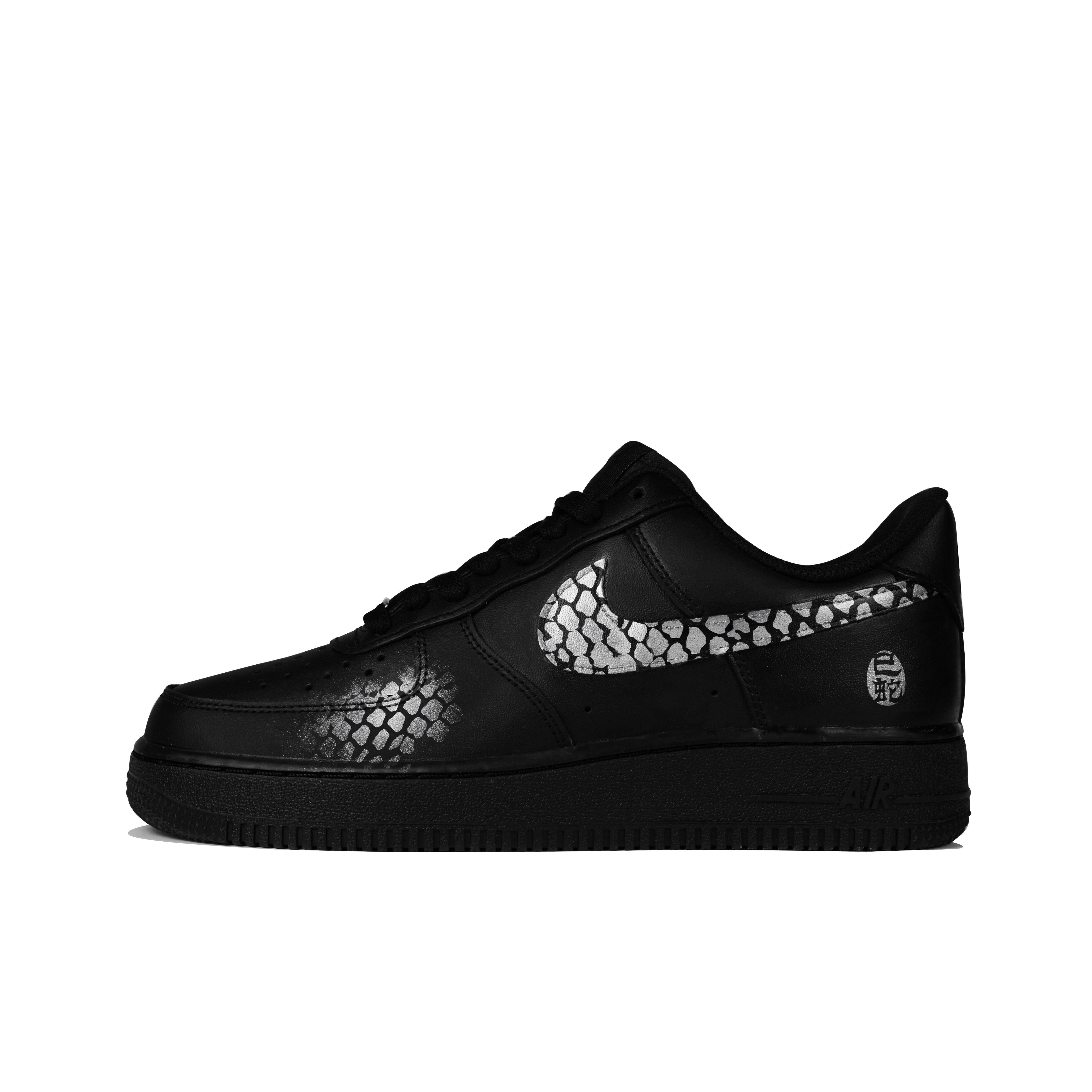 

Кроссовки Air Force 1 Low-Top для скейтбординга, мужские, черные, серебристые Nike, Black