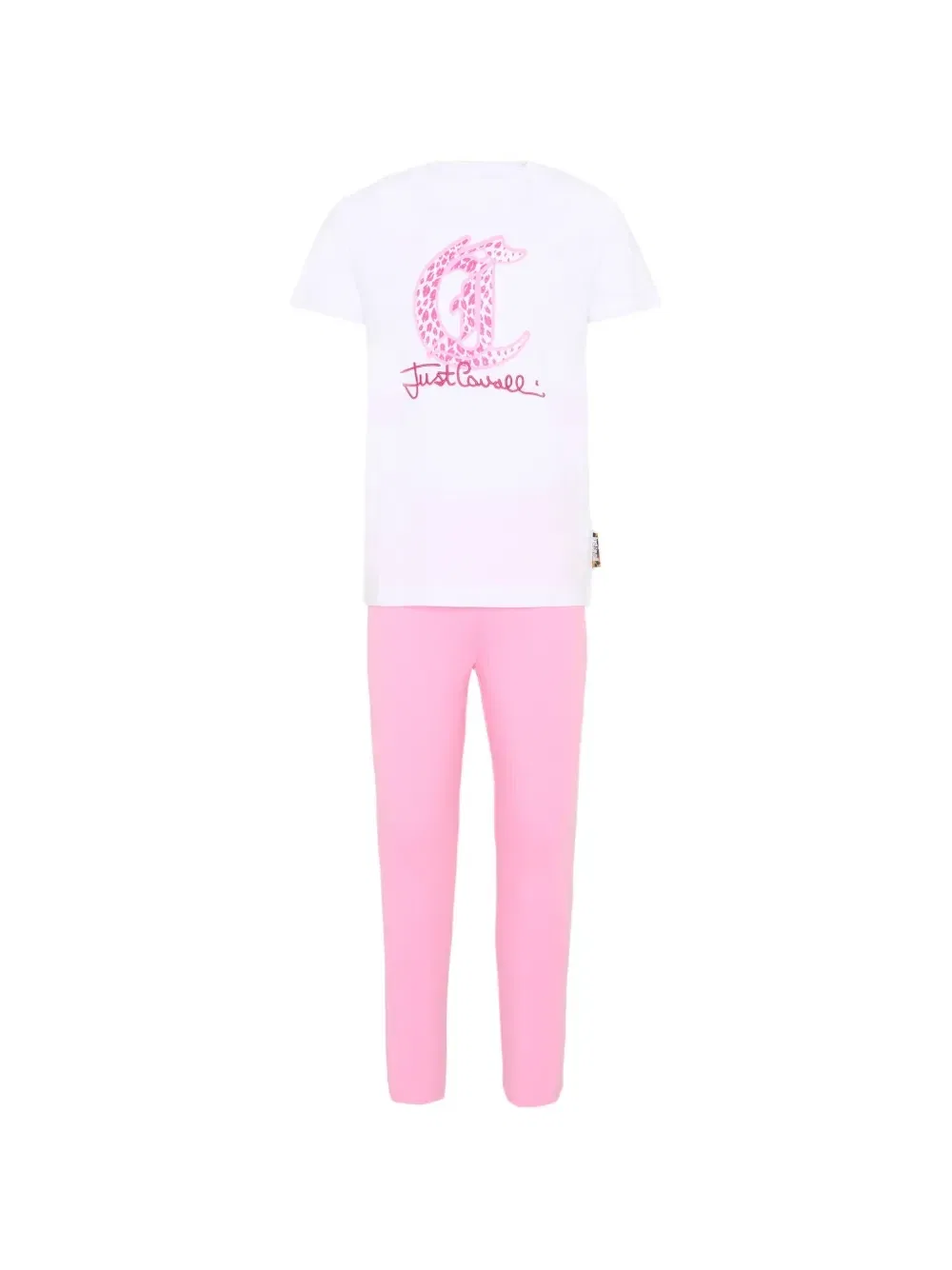 Спортивный костюм из футболки с логотипом Just Cavalli Kids, белый