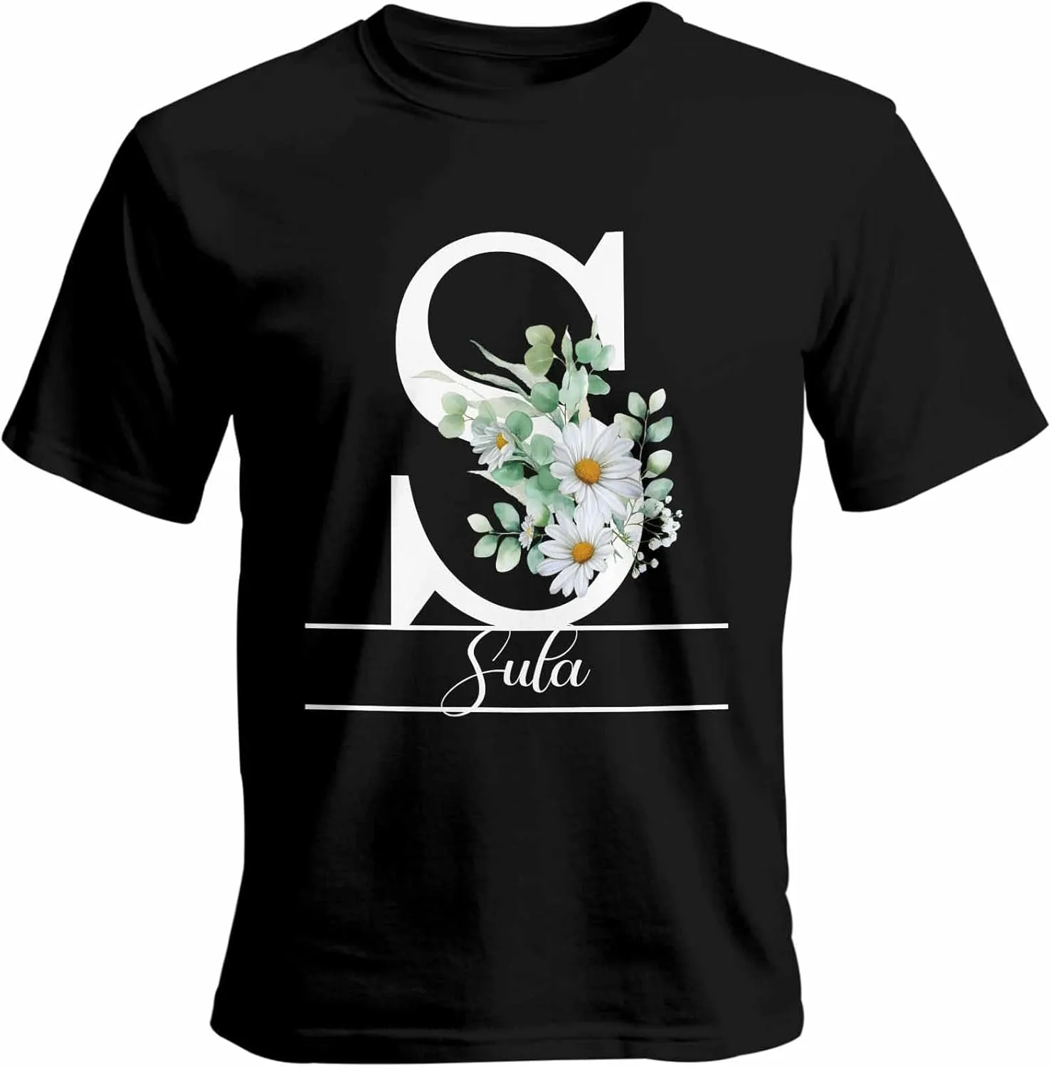 

Футболка с именем или текстом Daisy S, Unisex, Cotton, Round Neck Vaxbryntel