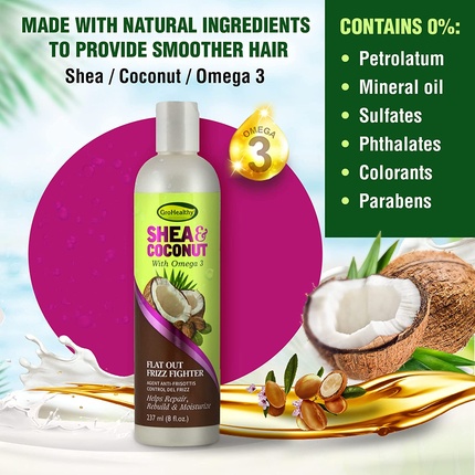 Кондиционер Grohealthy Shea And Coconut Flat Out Frizz Fighter Sofn'free — фото 3