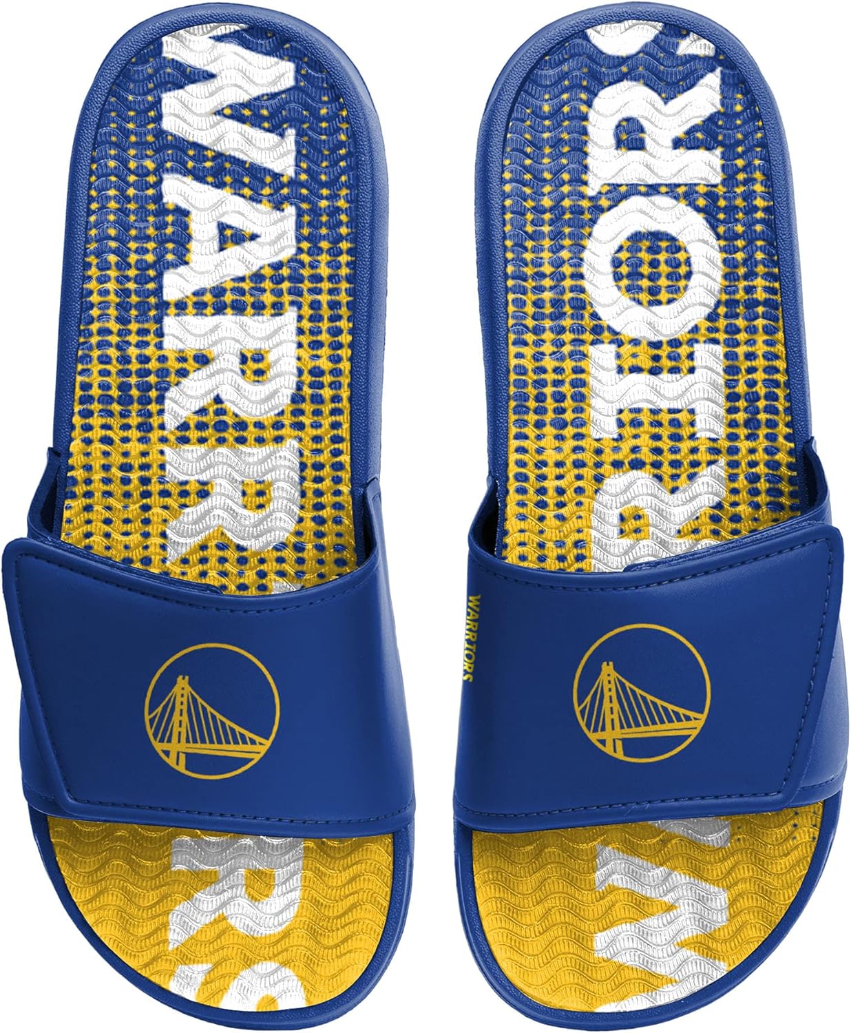 Мужские пляжные шлепанцы с гелем для душа FOCO NBA Team Sport, Golden State Warriors 11-12 Gradient Wordmark — фото 2
