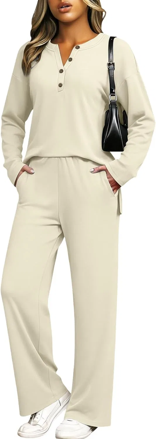 Спортивный костюм V-образным вырезом, Generic, 2 предмета, 01-beige