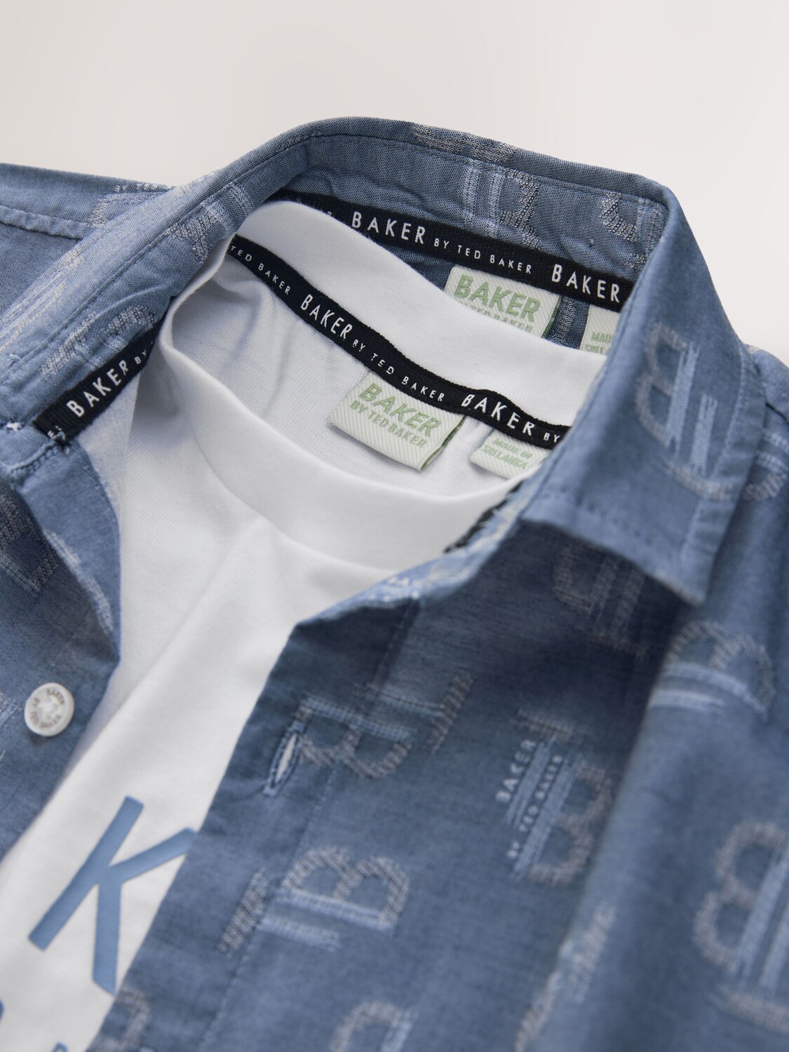 Baker by Ted Baker Рубашка на пуговицах Regular fit в цвете Opal, White — фото 3