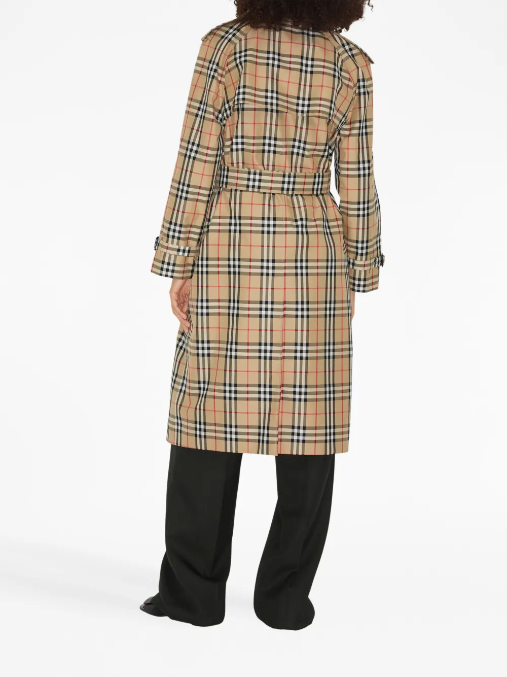 Тренч Burberry, женский, нейтральный, клетчатый — фото 4
