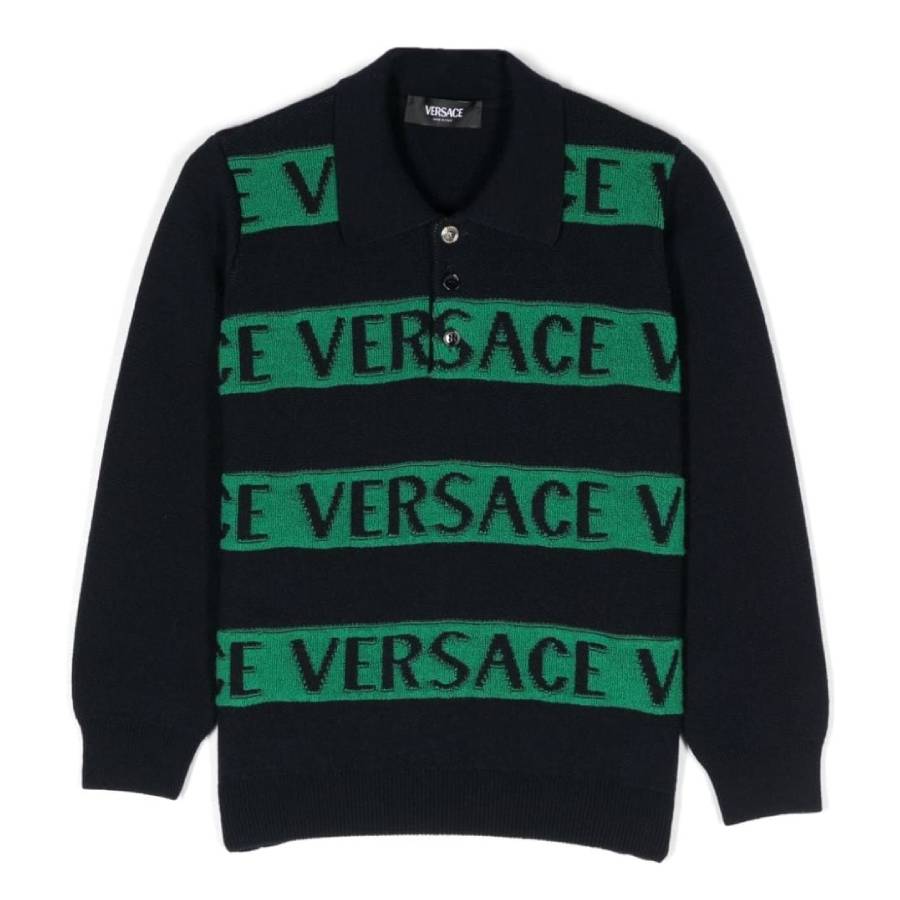 

Молодежный Versace Boys Logo Полотенце Жаккардовый Джемпер Young Versace, Blu Uniform/Duck