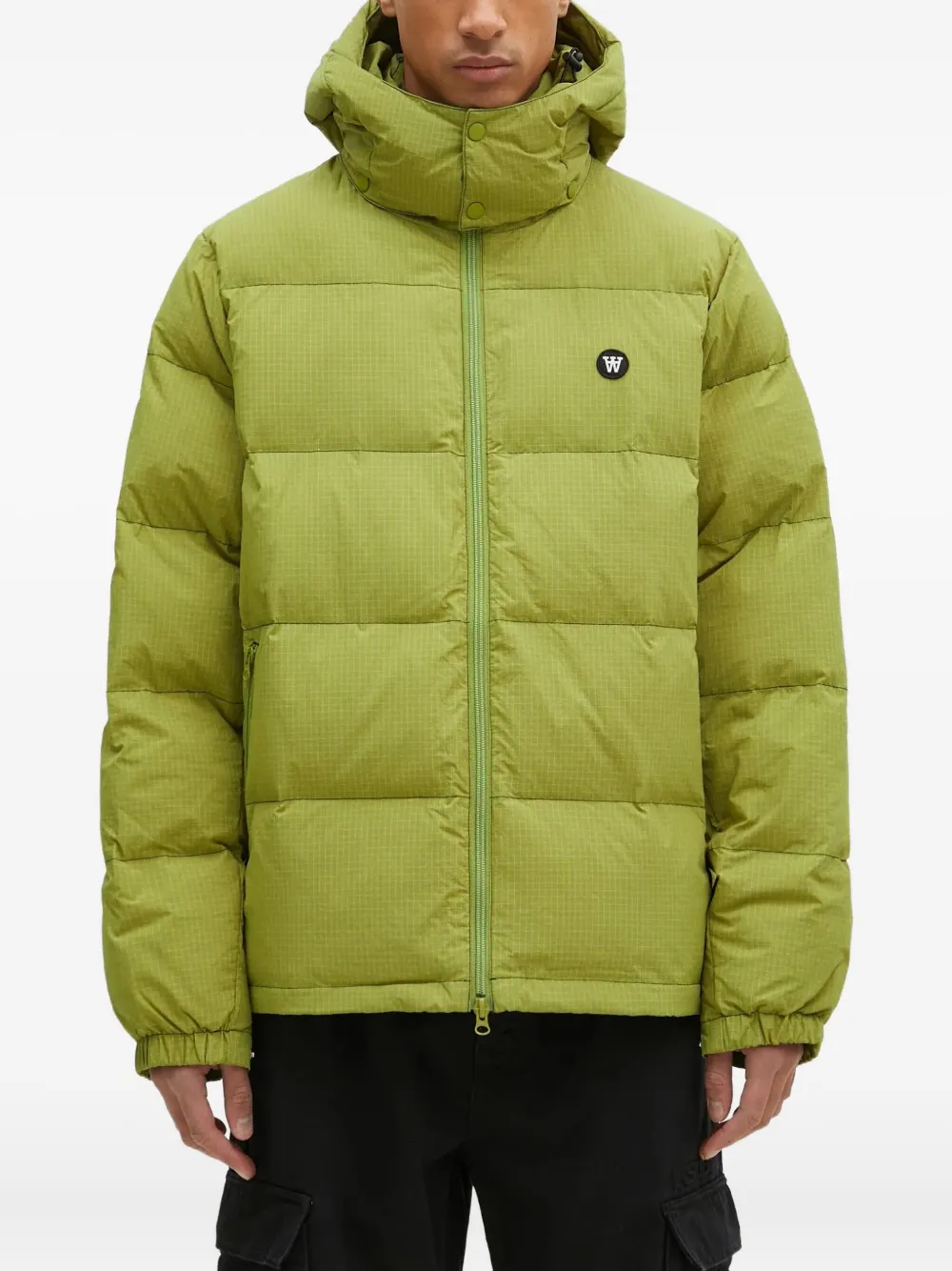 

Пуховик из рипстопа с капюшоном Wood Wood, зеленый