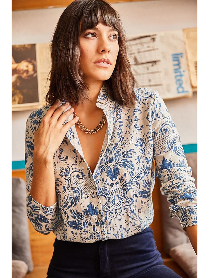 

Блуза Olalook Bluse, цвет Weiß/Blau