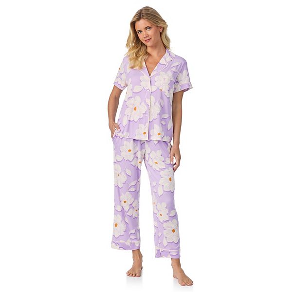 

Женский уютный комплект пижамы с коротким рукавом и вырезом Draper James, Lavender Magnolia