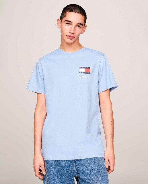 

Мужская футболка узкого кроя с короткими рукавами Tommy Jeans, светло-синий